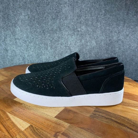 Vionic Kani Slip On Womens 7 Shoes Black Perforated Suede Sneakers - Picture 4 of 10
